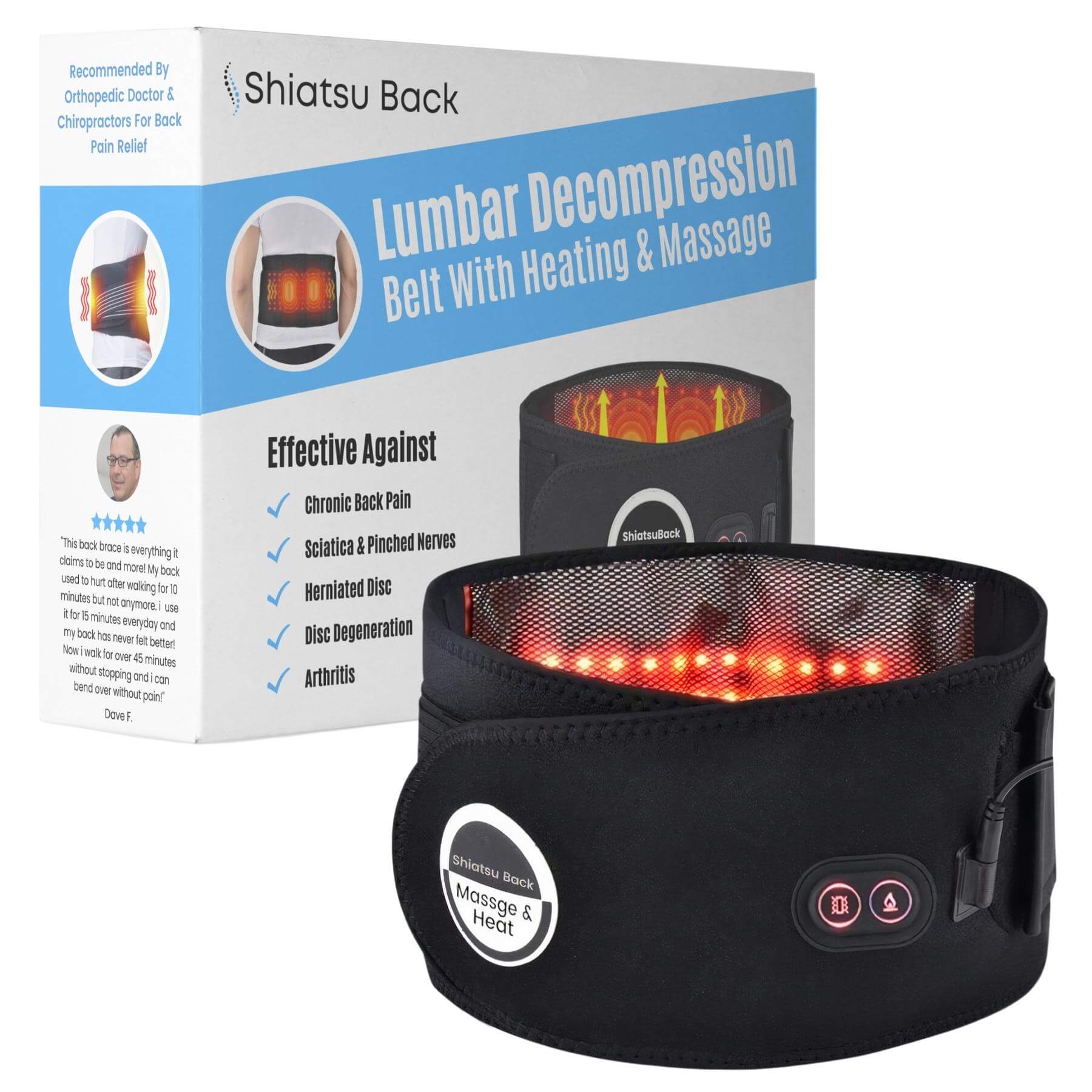 Online Buy Far Infrared Heated Therapy Waist Massage Low Back Belt