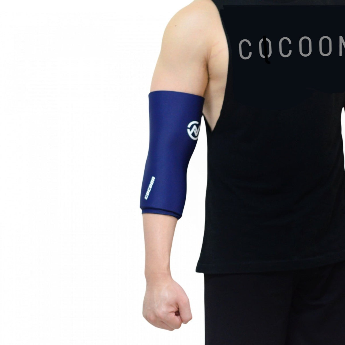 Cocoon sleeve worn on the elbow