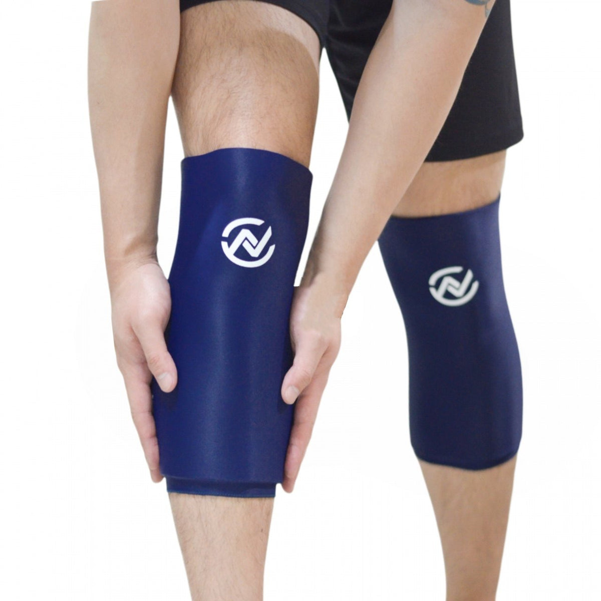 Cocoon gel compression sleeves worn on the calf and the knee